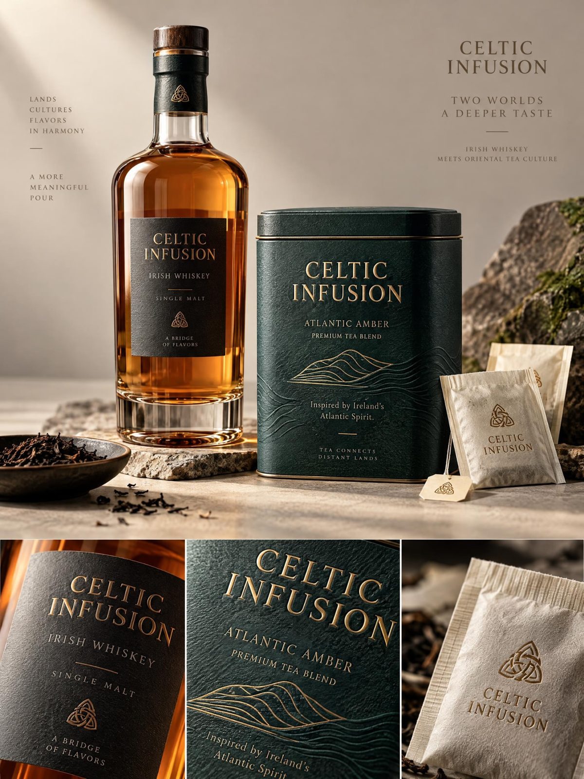 Whiskey and tea gift set